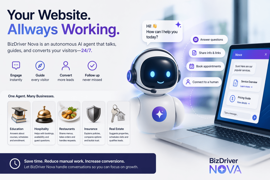 Never Miss a Customer Again: How BizDriver Nova Guides Every&nbsp;Visitor